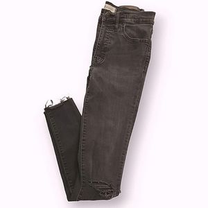 Madewell High Rise Black Skinny Jeans, Size 28T